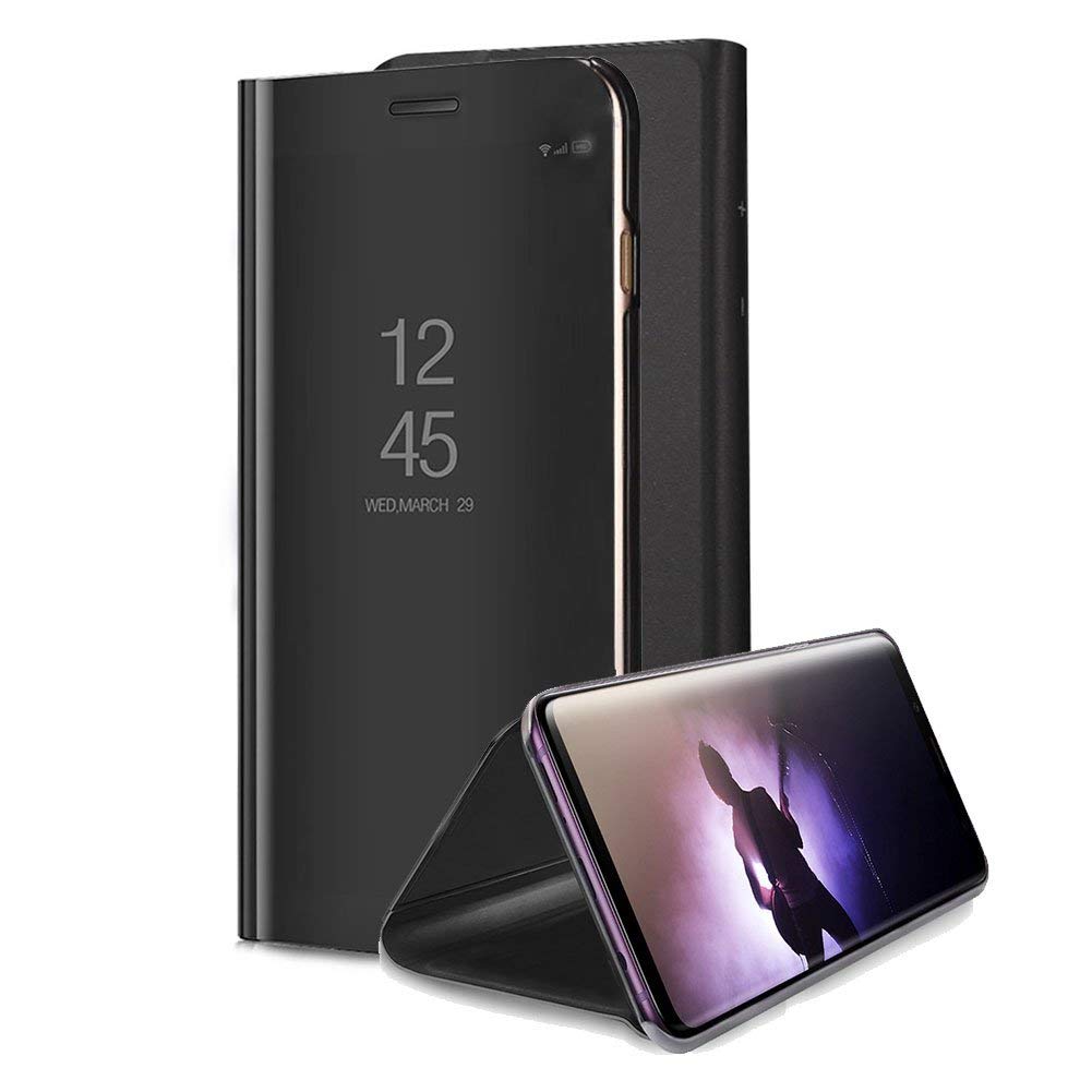 Navnika Compatible with Realme X7 Pro 5G Mirror Flip Protective Leather Flip S-View Kickstand Flip Back Case and Cover for Realme X7 Pro 5G Black Mirror Flip Semitransparent Clear View (B0913J3JYH) Amazon Price History, Amazon Price Tracker