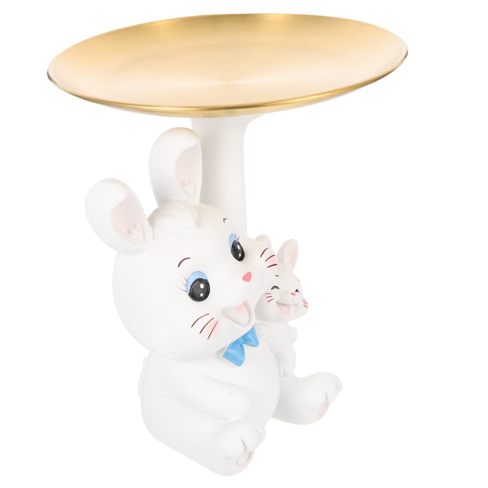 Plateau Résine Lapin Décoratif pour Bijoux Et Clés Support De Snack Et Décoration De Bureau Forme De Lapin Accessoire De Maison Créatif Et