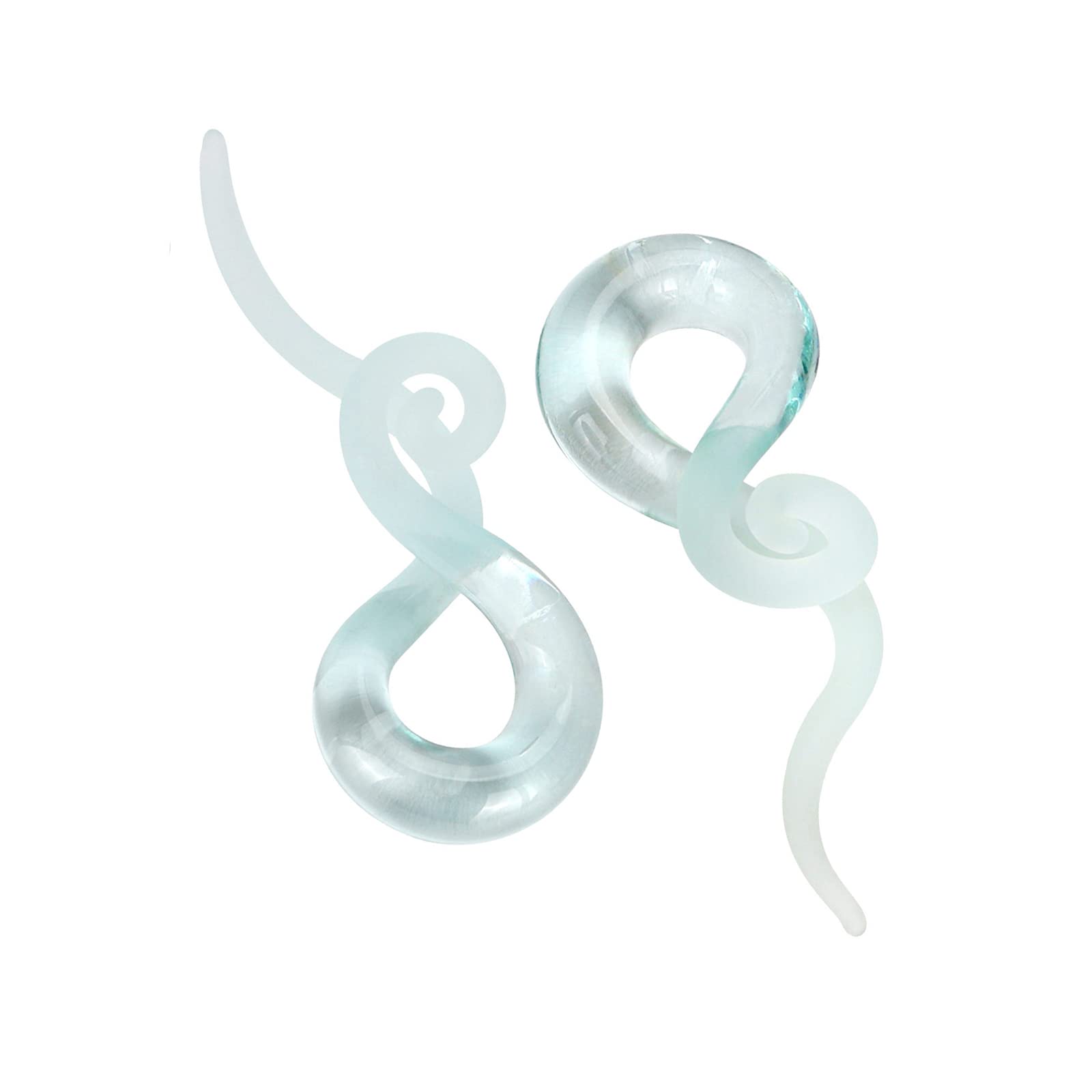 DERALA 2PCS Art Glass Tapers Colorful Ear Stretching Glass Plugs Expander Hanger GaugesMen Women Ear Tunnels Body Piercing Jewelry 4g-5/8''