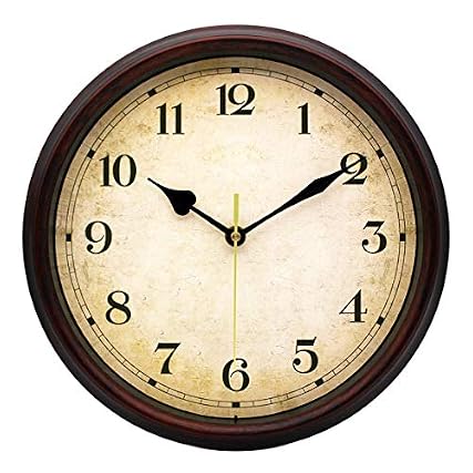 Retro Wall Clock Non Ticking 10 inch Farmhouse Style Classic Silent Quartz Battery Operated Clocks Decorative Retro Wall Clock Non Ticking 10 inch Farmhouse Style Classic Silent Quartz Battery Operated Clocks