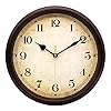 Filly Wink Retro Wall Clock Non Ticking 10 inch Farmhouse Style Classic Silent Quartz Battery Operated Clocks Decorative Home Living Room Bedroom Office School(Vintage Rust)