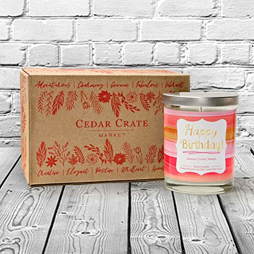Happy Birthday | Vanilla, Clove, Amber | Luxury Scented Soy Candles | 10 Oz. Jar Candle | Made In The Usa | Decorative Aromatherapy | Happy Birthday Gifts For Women | Happy Birthday Candles #TOP1