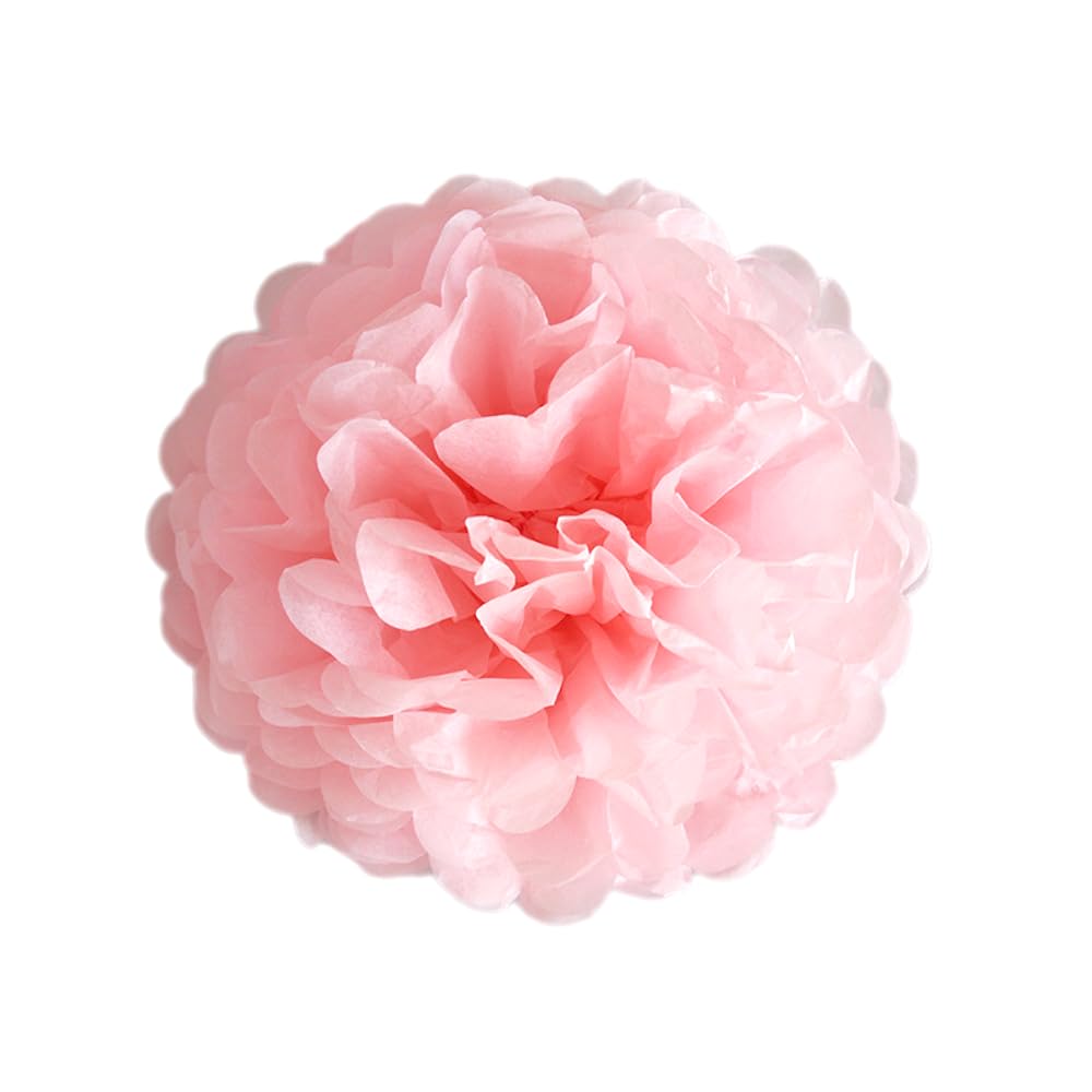 Decoraciones de celulares, Decoraciones de Fiestas Paper Flower Pom Poms for Party Wedding Decoration Festival Birthday Baby Shower Christmas Garden Party Decoration,(Lightpink,35 cm)