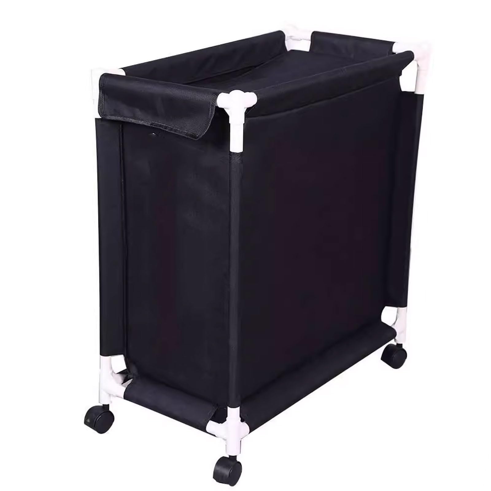 Cesto Portabiancheria Con Ruote CrazyHome - 144L, 2 Scomparti, Pieghevole, Nero, Per Bucato - Foto 9