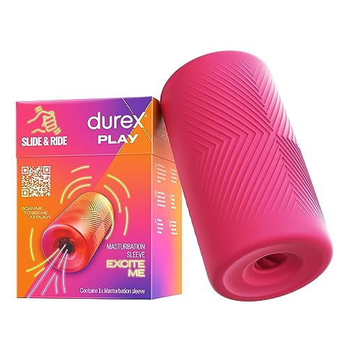 Durex Sensory Textured Male Masturbator Sleeve - Stretchy Waterproof Soft Dotted Compact Reusable Flexible Quiet Discreet Adult Toy - Perfect Valentines Gift for Him