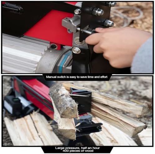 Electric Log Splitter, Hydraulic Wood Splitting Machine for Small to Medium Wood Burners, Efficient Firewood Splitting with Foot Switch and Cross Head