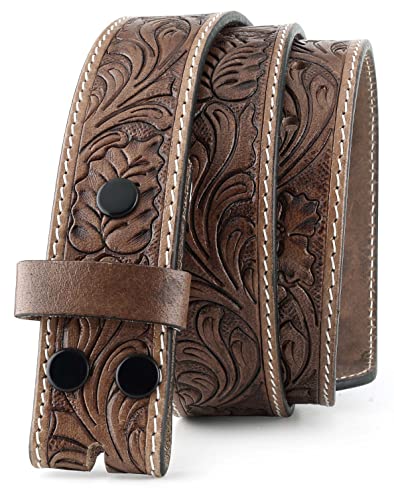 Image of F&L CLASSIC Western Belt without buckle for men - Full Grain Leather Cowboy Belts for jeans - One Piece Leather strap belt