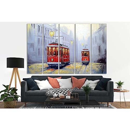 Tableau de tram rétro grand format pour décorer une entrée chaleureuse