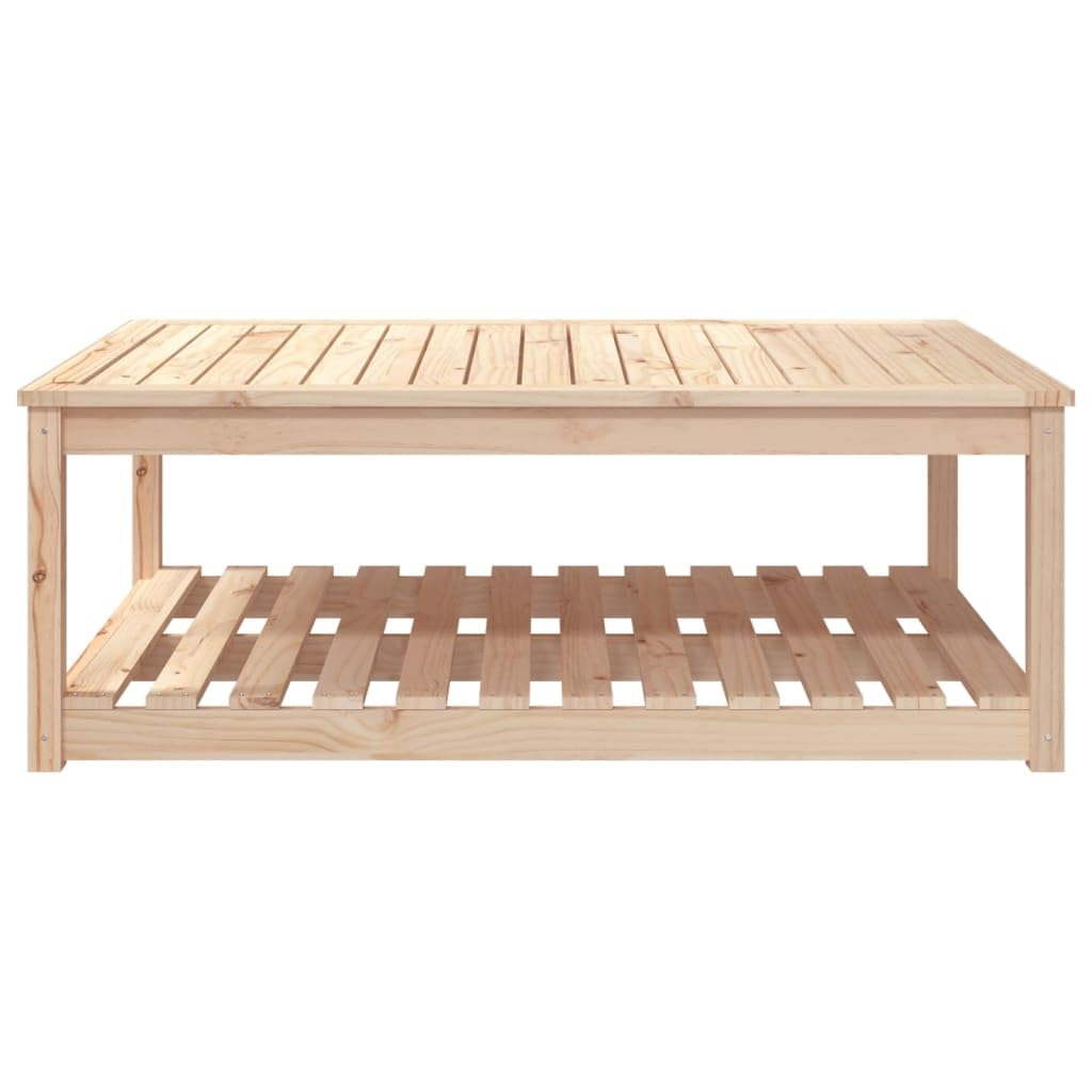 Stół ogrodowy z litego drewna sosnowego, 121 x 82,5 x 45 cm, stół tarasowy z półką, na balkon, do ogrodu, na patio, werandę, podwórko, kemping, piknik i jedzenie