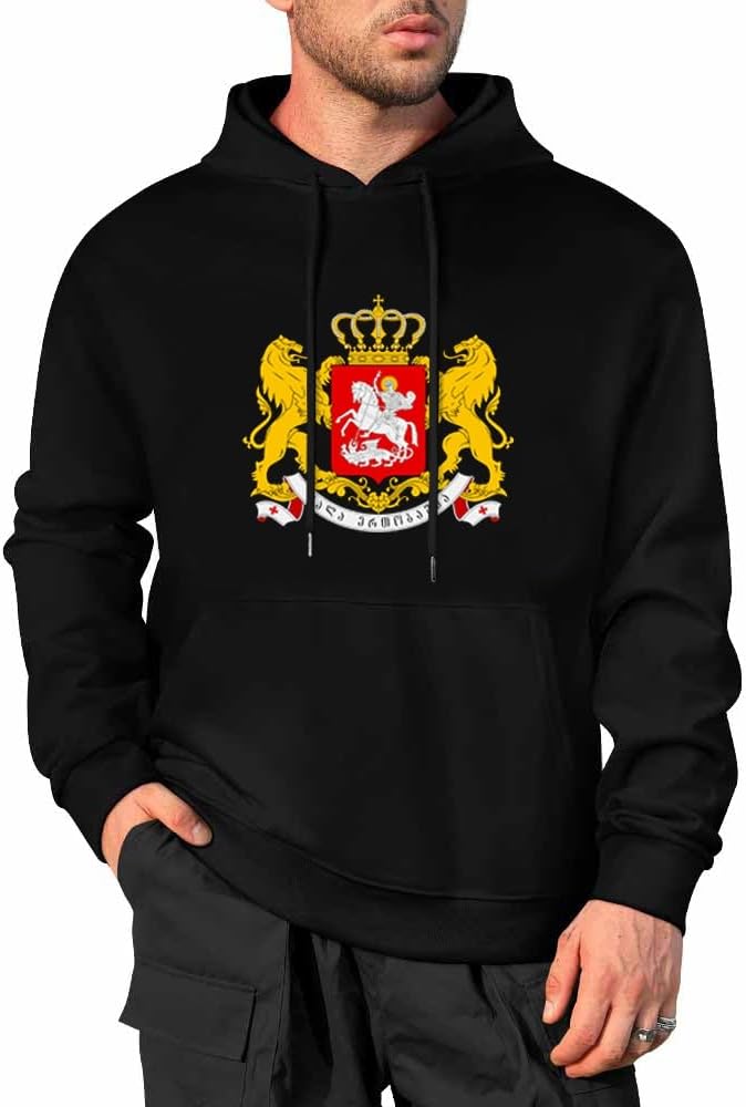 Hoodies for Men Hoodie Long Sleeve Casual Loose Fit Georgia Flag