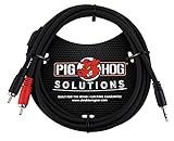 Pig Hog PB-S3R03 3.5 mm to Dual RCA (Male) Stereo Breakout Cable, 3 Feet