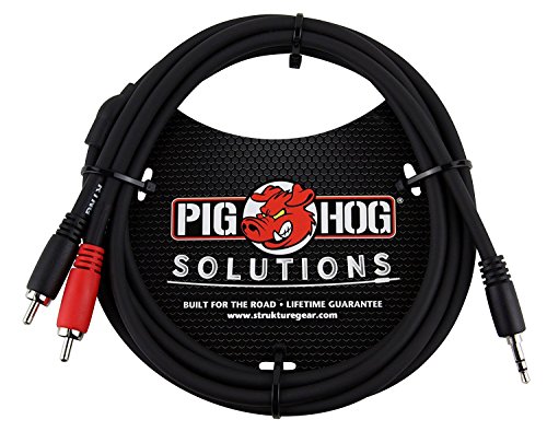 Pig Hog PB-S3R03 3.5 mm to Dual RCA (Male) Stereo Breakout Cable, 3 Feet