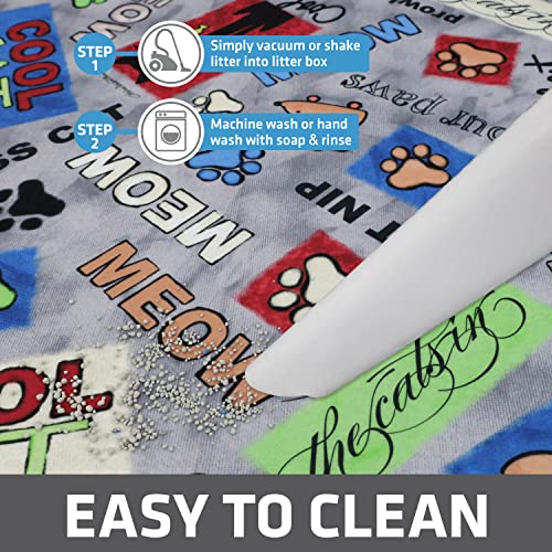 Image of Drymate Cat Litter Box Mat, Litter Trapping Mat, Waterproof, Urine-Proof, Absorbent, Machine Washable, Soft on Paws, Contains Mess, Protects Floors, Kitten Supplies, Multicolor, 20x28