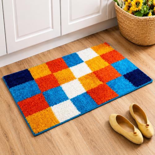 Image of Door Mat | Water Absorbent, Anti-Skid, Machine Washable Floor Mat | Soft Microfiber Carpet for Home, Living Room & Bedroom | Premium Decorative Mat (1 Door Mat, Rectangular)