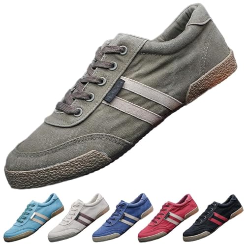 Men's Canvas Shoes All-Match Casual Breathable Fashion Sneakers Comfort Low-top Flat Walking Shoes Simple Soft Vintage Lace-up Casual Shoes