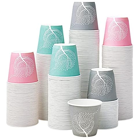 LITOPAK 300 Pack 3oz Disposable Bathroom Cups, Colorful Disposable Mouthwash Cups, Small Disposable Cups, Mini Paper Cups for Parties, Picnics, Barbecues, Travel and Events Cover