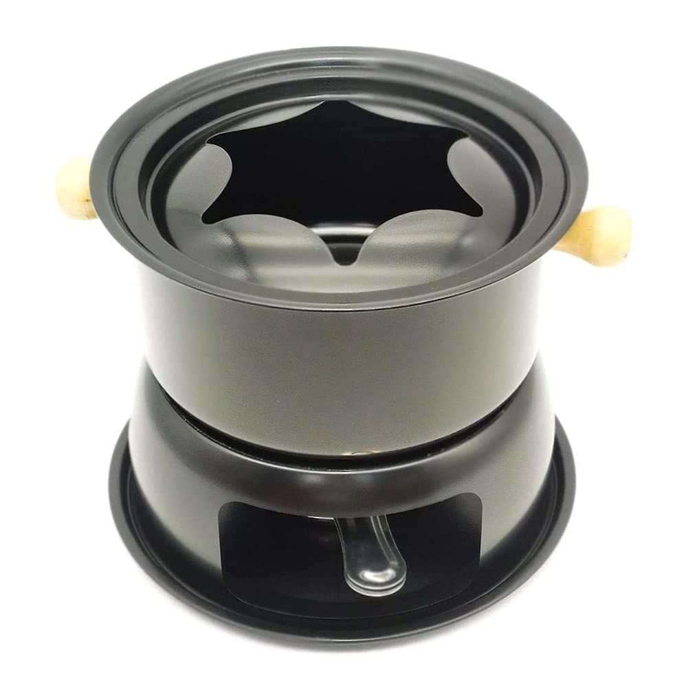 Mini set di pentole in acciaio inox per fonduta di formaggio, cioccolato, fonduta, 6 forchette da immersione e pentola rimovibile per sciogliere salsa caramelle