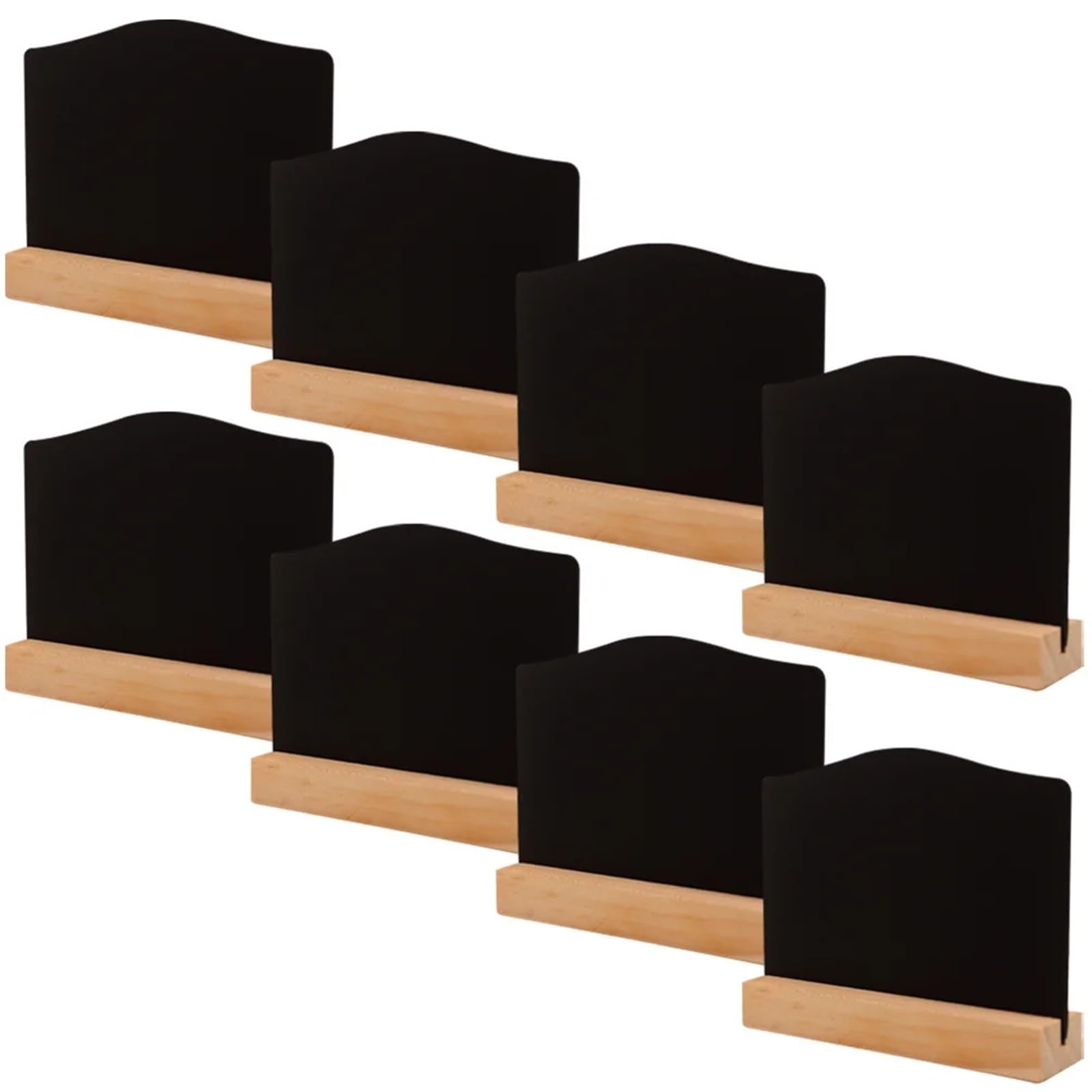 Kreide, Mini-Blackboard, 8 Stück Mini-Tafelschilder for den Schreibtisch, Memo, Restaurant, Party, Schwarz, 10 x 7,5 x 2,5 cm