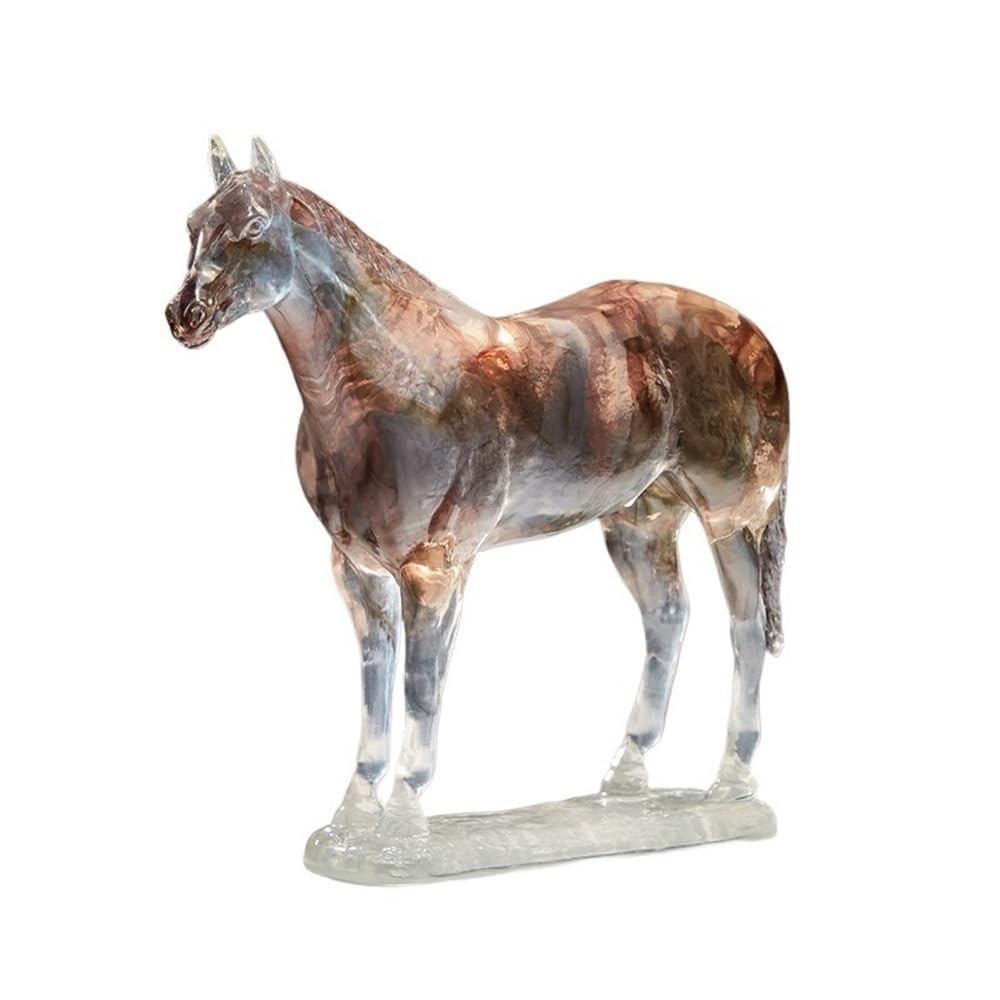 RUOXIUKHBZPS Horse Resin Statue - Horses Art Figurine - Decorative Home Office Decor Ornaments for Desk, Bookshelf, Wine Cabinet to Attract Luck and Wealth