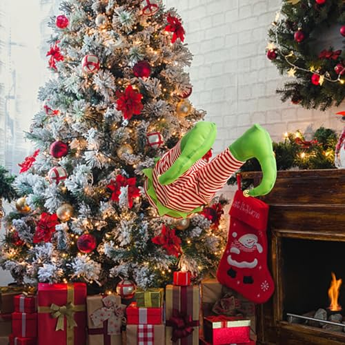 Jambes du Père Noël oscillantes et décor de cheminée animée - 4