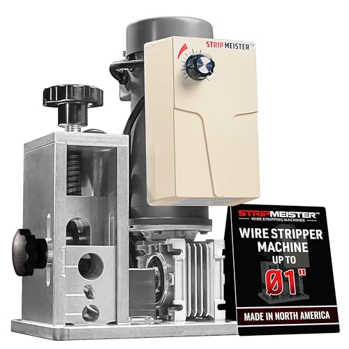 StripMeister E350x Electric Automatic Wire Stripping Machine Wire Size Up To 1 Jam-Free Ultra Fast Scrap Wire Stripper with Ultra Grip Feeders for Copper Wires