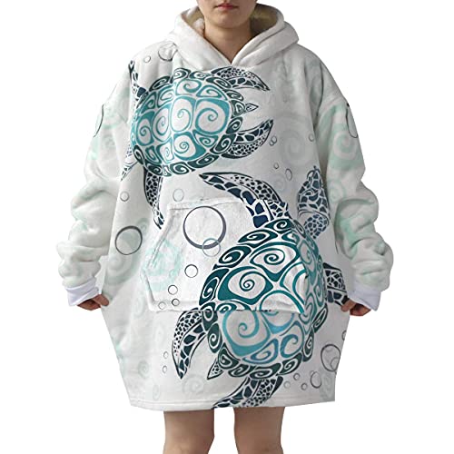 Sleepwish Turtle Wearable Blanket Kids Christmas Oversized Sherpa Hoodies Sweatshirt...