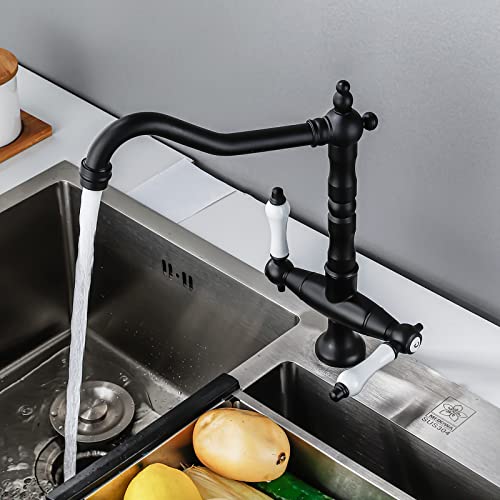 BOAOTX Rubinetto da cucina nero retrò, miscelatore...