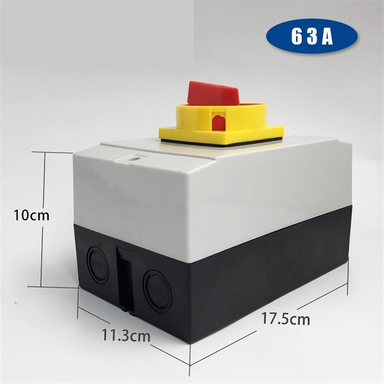 YMD11-63A Isolator Switch 3/4P Padlock ON-Off 2 Positions Cam Changeover with Box Enclosure Silver Contact 1Pcs(4P)