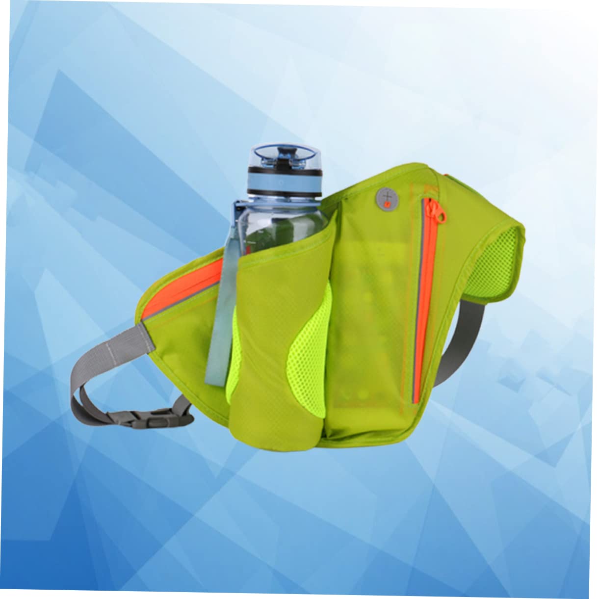 Happyyami 2pièces Ceinture De Course Multifonctionnelle avec Porte-Bouteille Et Poche Téléphone De Étanche pour Activités De Plein Air Vert