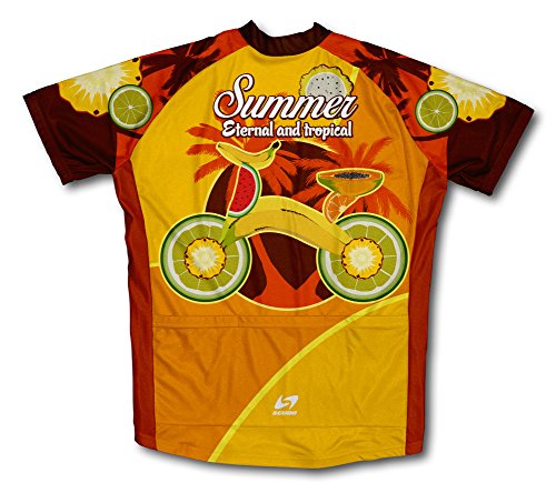 ScudoPro Tropical Summer Short Sleeve Cycling Jersey for Men - Size 4XL Orange