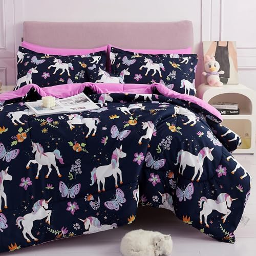 Mooreeke Kids Comforter Bed Set Full Size for s Girls, 8 Pieces B...