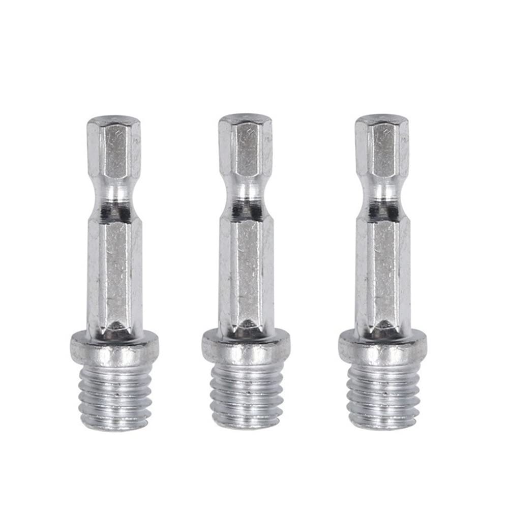 Lot de 3 adaptateurs de tige de connexion hexagonale 1/4 pour perceuse Mandrin M10 Disque de polissage