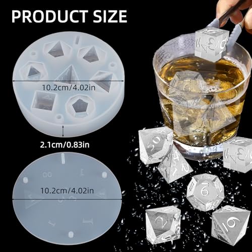 Molde para cubitos de hielo de silicona con forma de dados miniatura 3