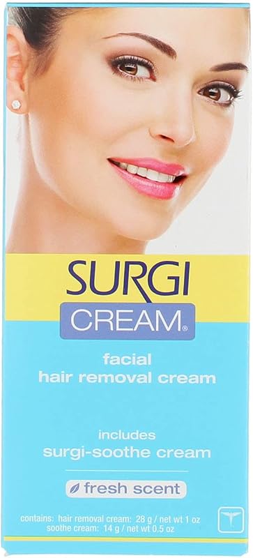 Creme depilatório facial Surgi-Cream, pacote com 4