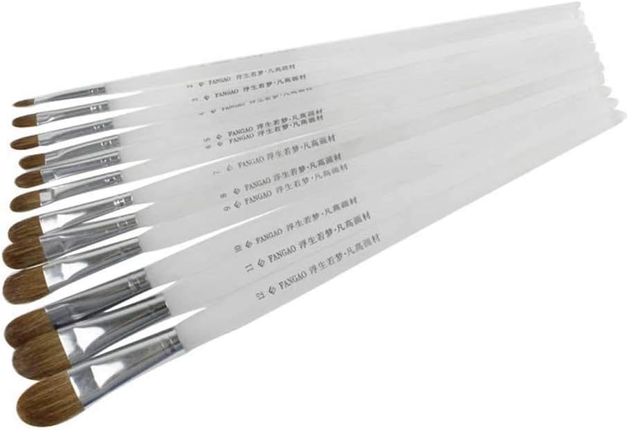 12Pcs Support Paint Brush Set Nylon Acrylic Paints Digital Artist Oil Row Pen Art Supplies