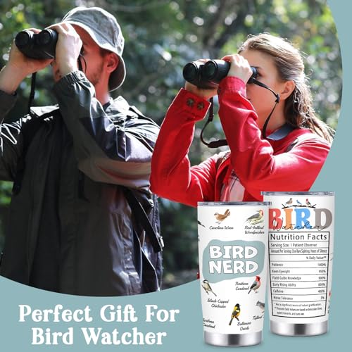 Culaiwan Bird Watching Gifts Tumbler for Men Women, Bird Lovers& Watchers Present 20oz Tumbler Mug, Christmas Gifts for Ornithologist