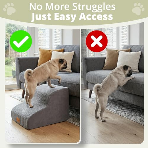 Daisy & Max Dog Steps 2 Step for Bed & Sofa – Soft Foam Pet Stairs with Non-Slip Base & Washable Removable Cover, Waterproof Dog Steps Ladder for Small Medium Large Dogs, Puppies, Cats & Senior Pets - Image 5
