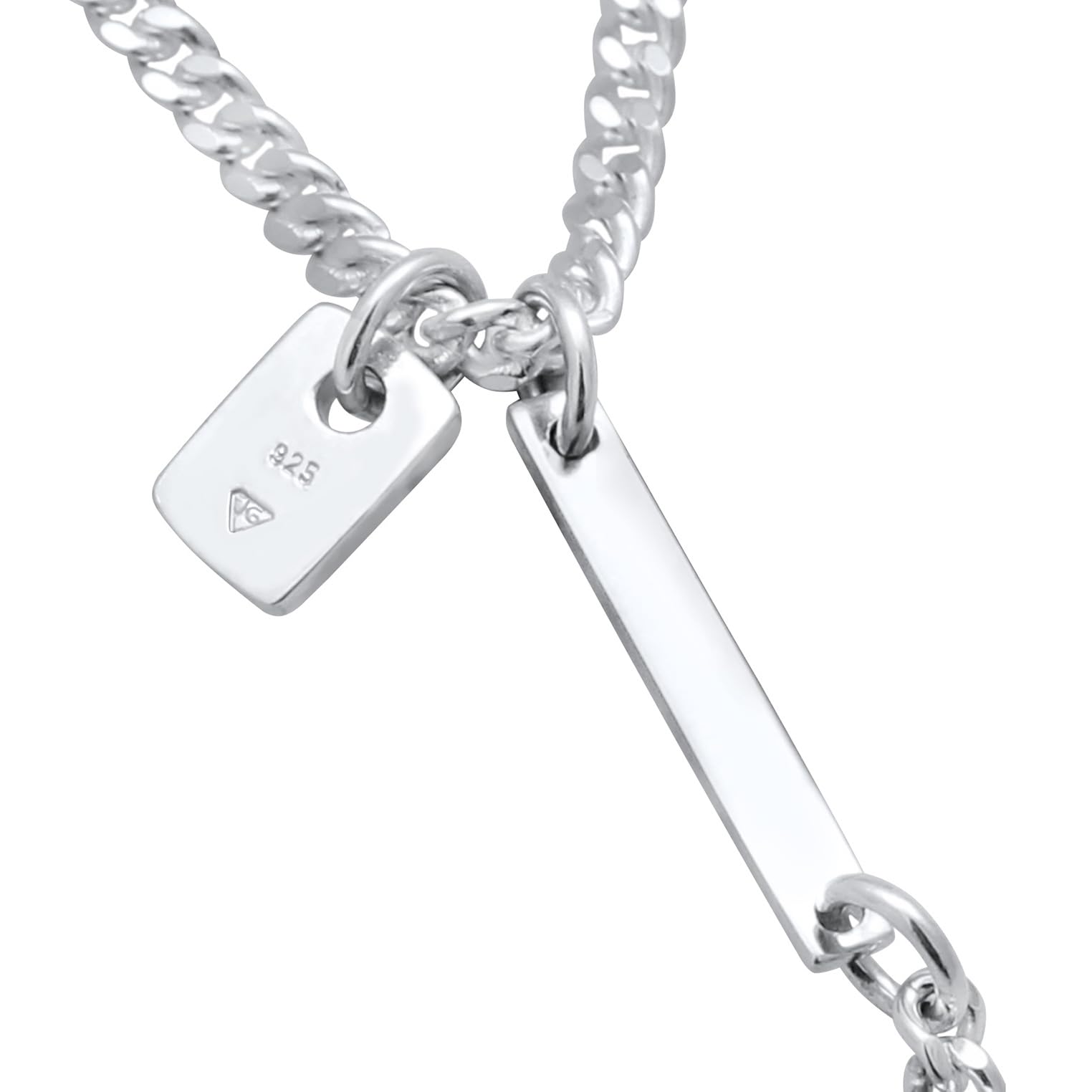 Kuzzoi Halskette Herren 925 Silber mit Barren Anhänger (30 mm) Y-Kette für den Mann Kettenlänge 70 cm