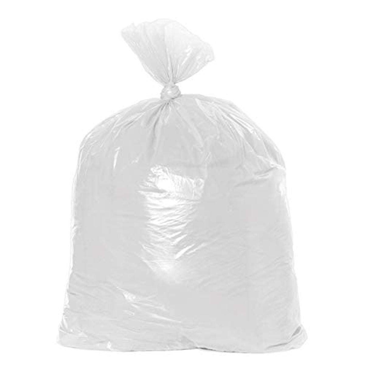 Trash Can Liners, Premium LLD White Coreless Rolls, 4045 Gallon, 40