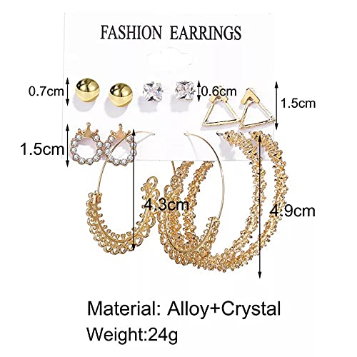 Image of Shining Diva Fashion Stylish Pairs Metal Earrings for Women and Girls