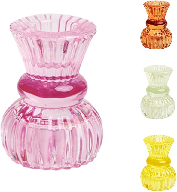 Talking Tables Small Pink Glass Candle Holder for Candlesticks or Tea Lights | Indoor or Outdoor Valentine's Day Decorative Table Decorations, Summer Home Decoration, Wedding