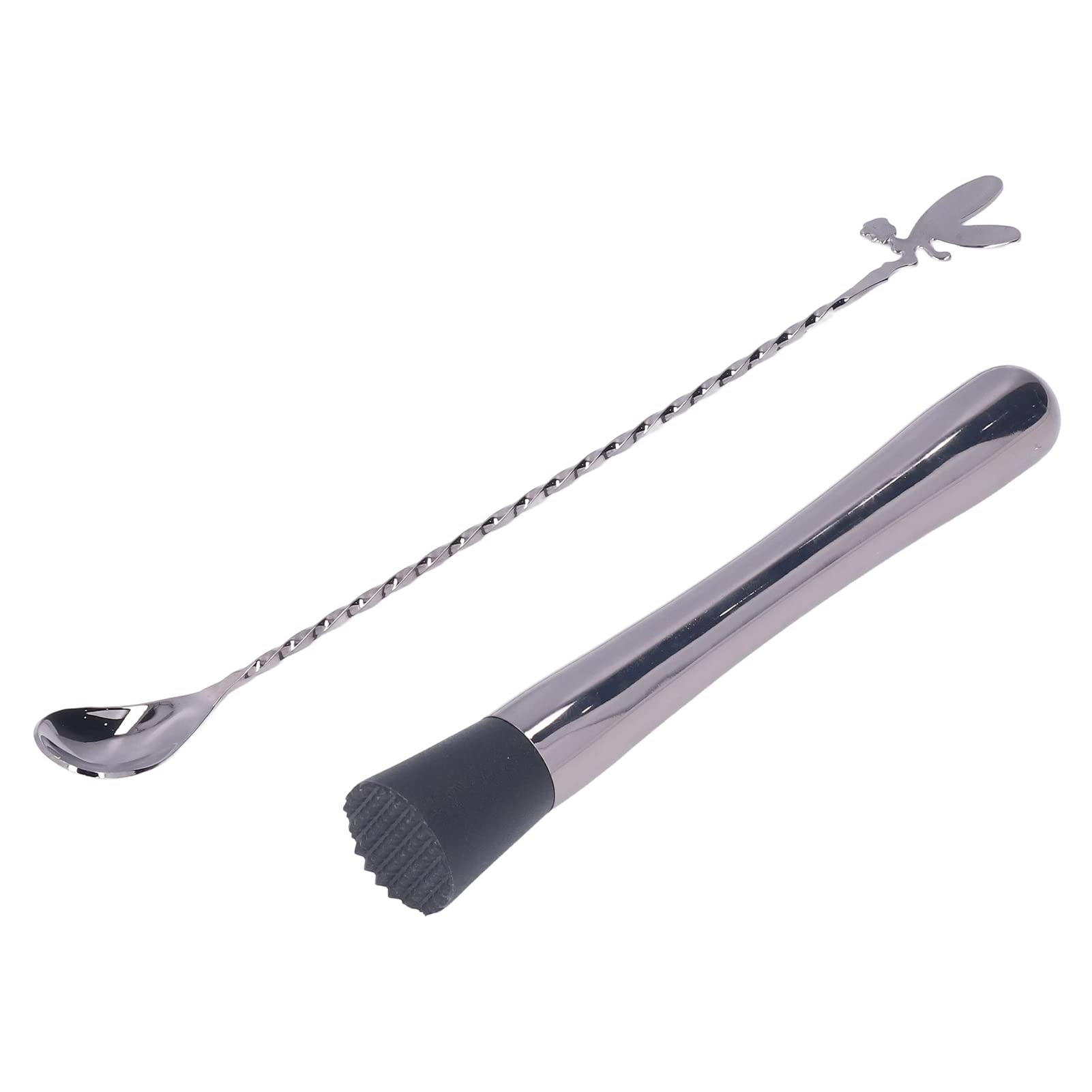 Juego de Coctelera de Acero Inoxidable, Equipo Mezclador de Bebidas de para Bar Casero, 11 Uds. (Plata Negro)