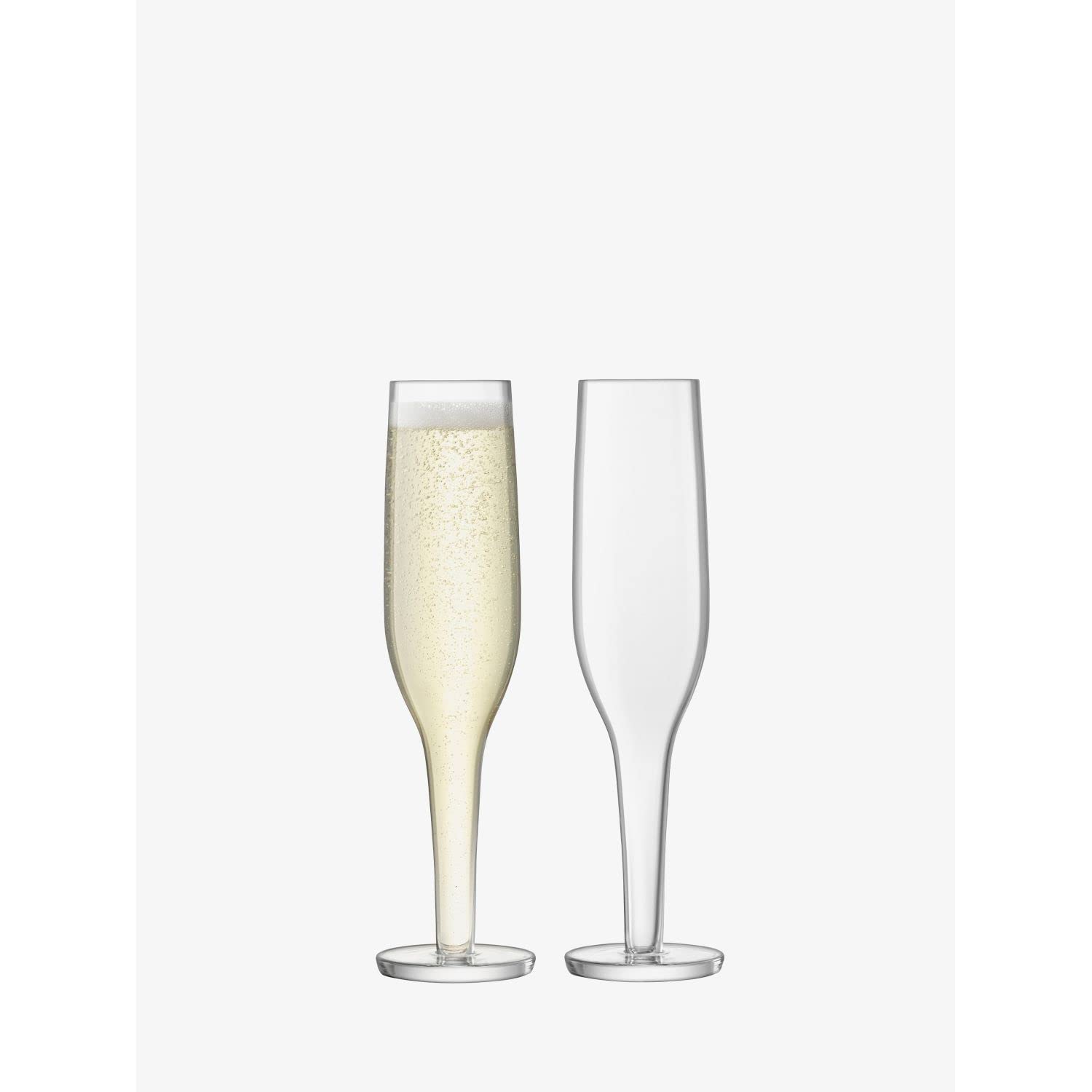 LSA International Epoque Champagne Flute 170ml Clear | Set of 2 | Mouthblown & Handmade Glass | EQ02