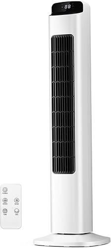 Antarctic Star Ventilador de torre portátil, ventilador de oscilación de 80, con control remoto, ventilador sin aspas de pie, temporizador de 12