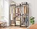 HOMIDEC Wardrobe Closet, 4 Hanging Spaces Portable Clothes Rack,Free Standing Closet Organizer and Storage System with Hanging Rods,Clothing Rack Suitable for Cloakroom,Bedroom,Entrances,etc.Black