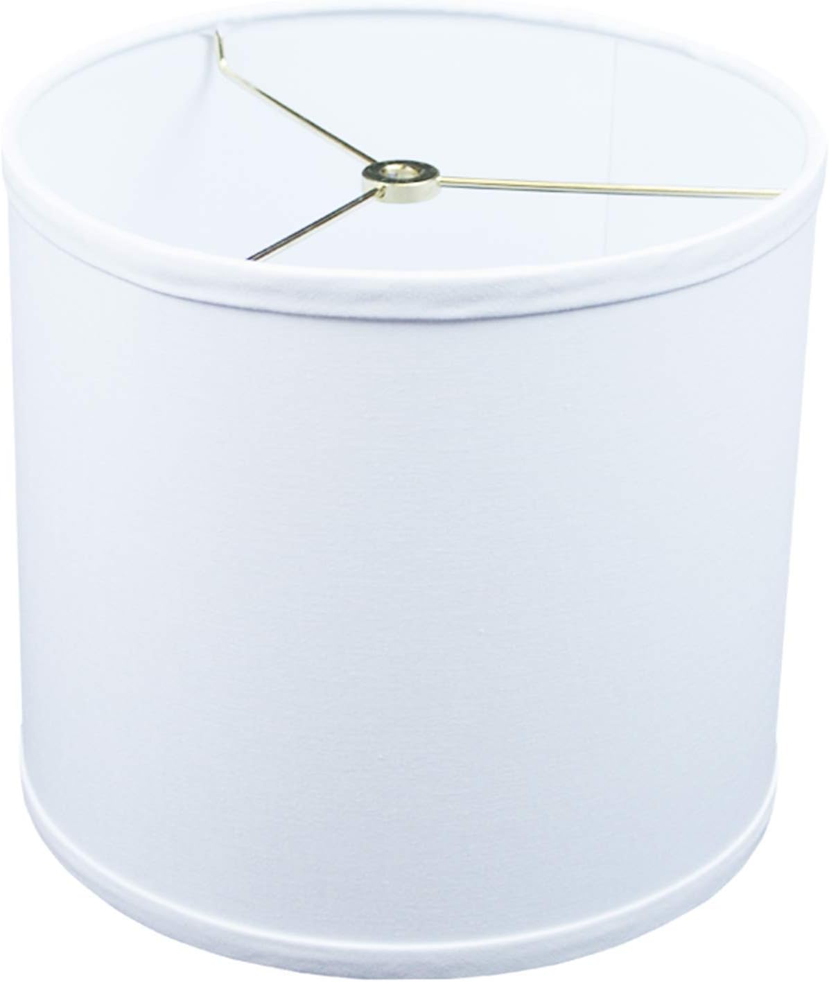 FenchelShades.com Lampshade 10" Top Diameter x 10" Bottom Diameter x 9" Height with Washer (Spider) Attachment for Lamps with a Harp (Linen White)