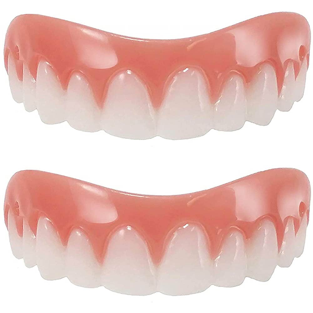 cakunmik2 Pack Teeth, Comfortable Upper Dentures, Protect Your Teeth, Regain Confidence And Smile, Adjustable, Suitable for Most People