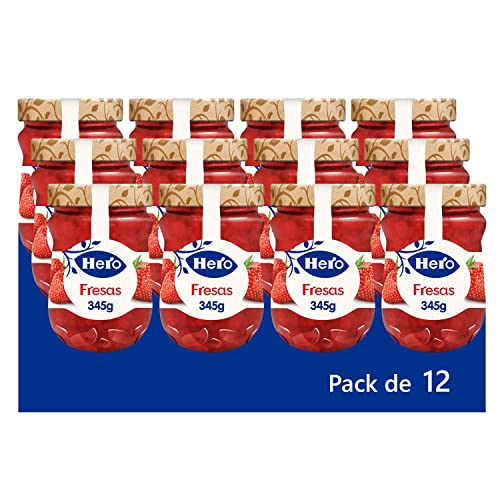 Hero Confitura Todo Natural de Fresas - Pack de 12 x 345 g