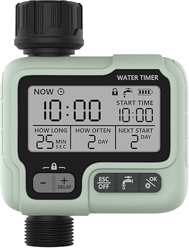 Kazeila Irrigatore Giardino Timer Bluetooth, Temporizzatore per Irrigazione Wireless con Controllo APP Programmatore Modalità Intelligente con Ritardo Della Pioggia Flessibile per Orto Prato Piscina