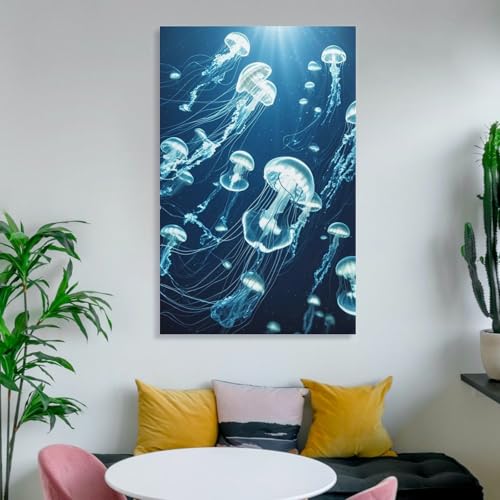 Toile murale méduse décoration esthétique salon chambre 40x60cm